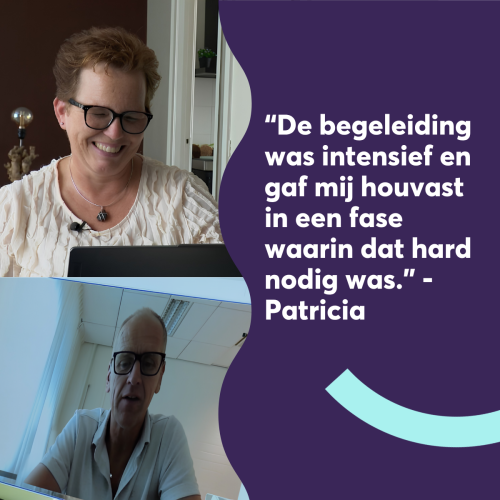 Patricia en Richard in gesprek via videobellen